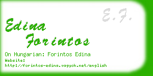 edina forintos business card